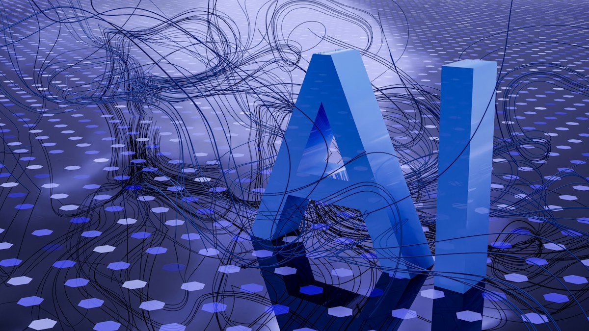 Abstract artificial intelligence network representing AI search and content optimization